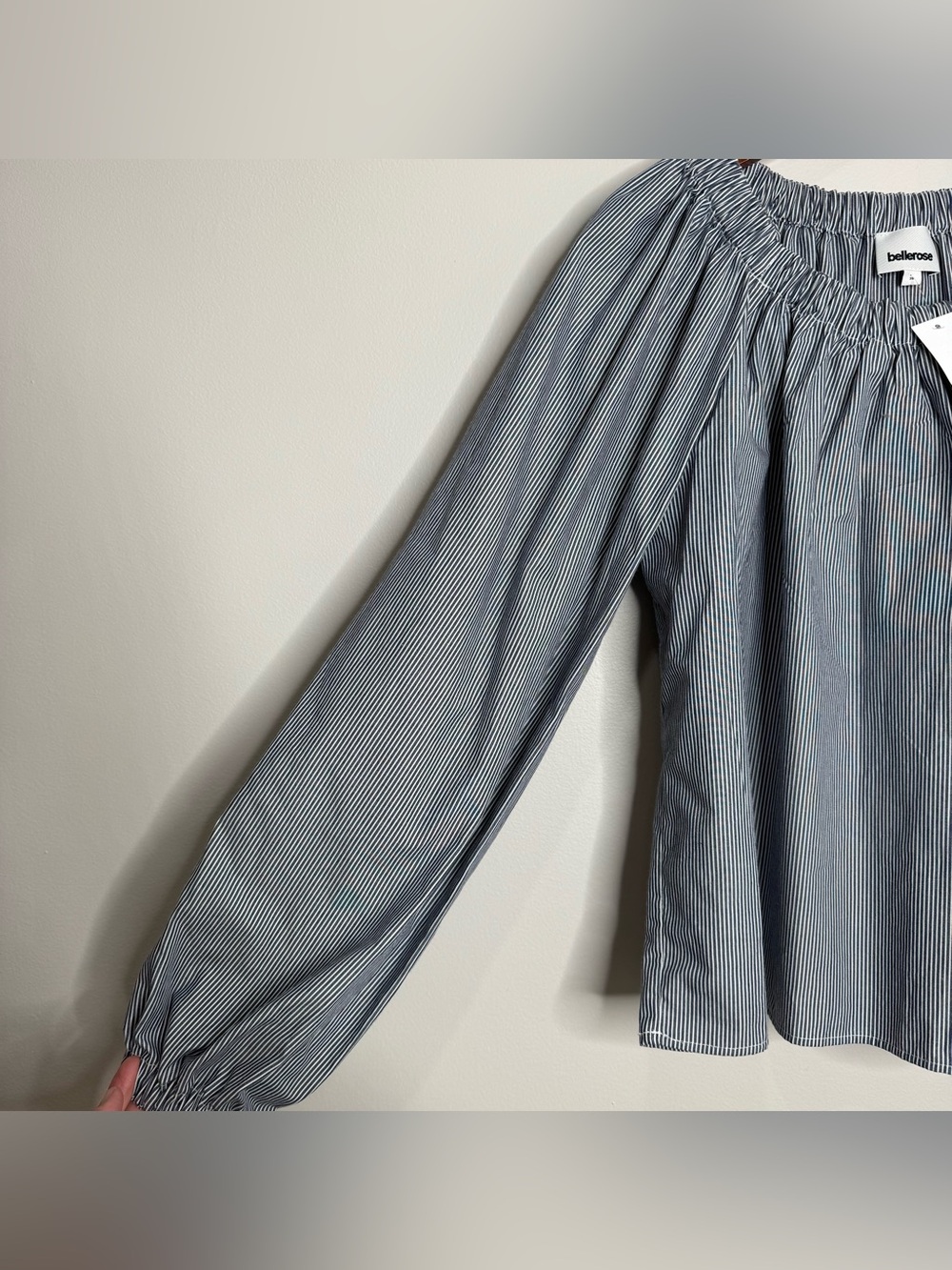 NWT Bellerose Taissa Cotton Balloon Sleeve Boho Coastal Blouse Size 36‎ US 6 S/M - Picture 9 of 12